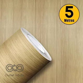 Papel de Parede Premium Rolo 5 Metros Autoadesivo Madeira Carvalho Texturizado 5m x 45cm