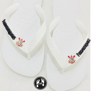 Chinelo Hav Top com Pingentes Corinthians/ plaquinha preta 23/24 ao 47/48 Original ®️