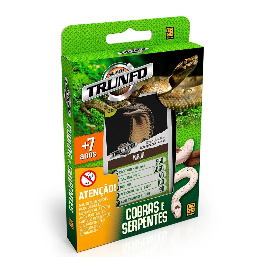 Jogo de Cartas Super Trunfo Cobras & Serpentes - Grow 3715 | Shopee Brasil