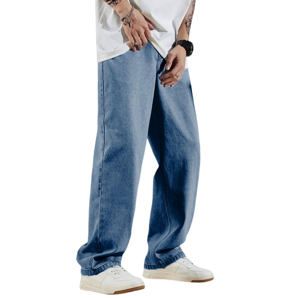 Calça Jeans Larga Masculina Premium Lavagem Escura Bag Estilo Gringa ...