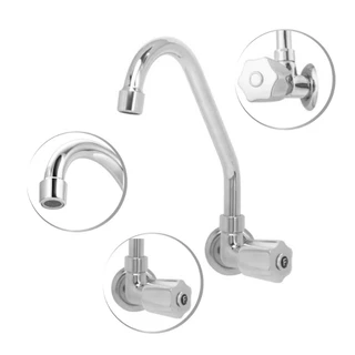 Torneira De Cozinha Bica Móvel Para Parede EM METAL Luxo 1/4 Volta C50
