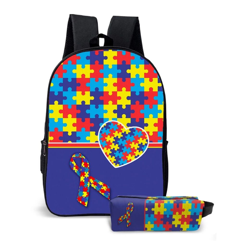 Mochila Escolar Autista Avulsa Unissex ou Kit Escolar Mochila e Estojo