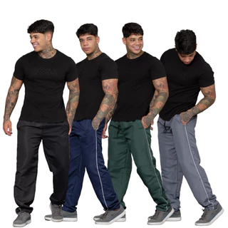 Kit 2 calças masculina tactel com bolso reforçada para trabalho, exercicio