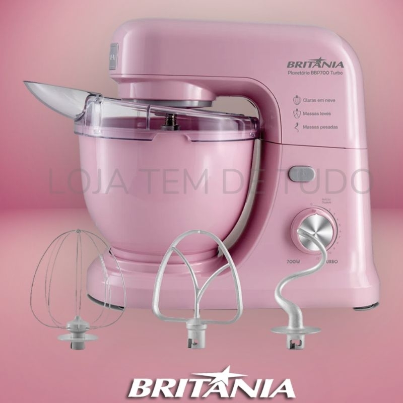 Batedeira planetaria Britânia Bbp Rosa Turbo 4L 12 Velocidad