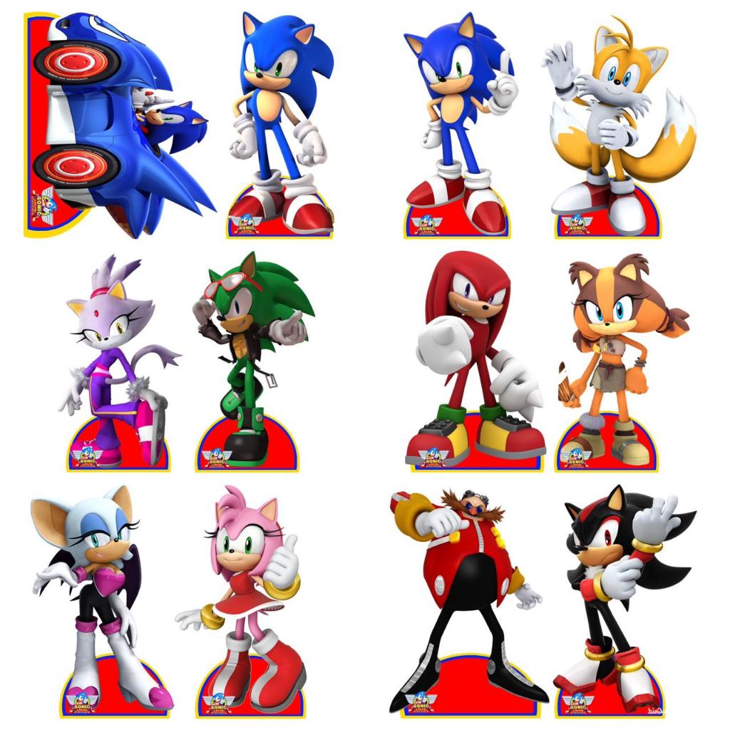 Turma do Sonic kit decoração de festa infantil 12 display de 20cm ...