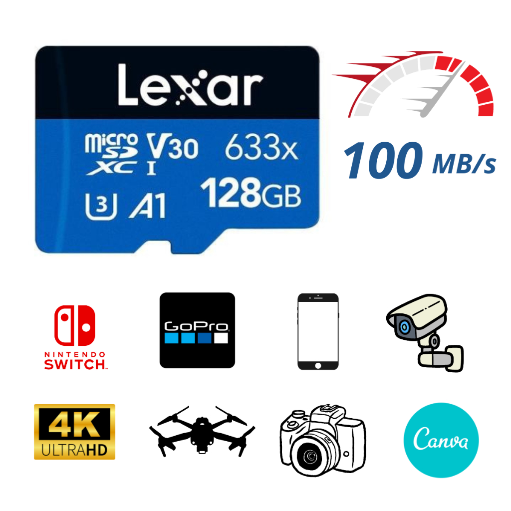 Cartão de Memória Lexar 128Gb Micro sd memoria gb 128 Nintendo switch ...