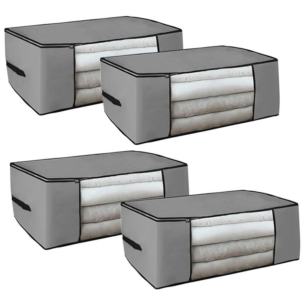 Kit 4 Caixa organizadora de roupa de cama/Edredom/lençol/roupa de frio ...