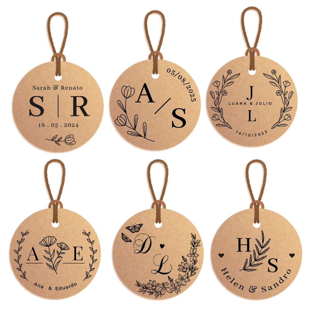MINI Tags Kraft de 2,5cm Para Casamento, Noivado, Chá de Panela e ...