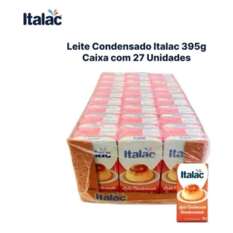 leite condensado Semidesnatado italac 395g Fardo 27 unidades