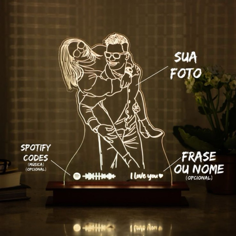 luminária personalizada - luminária de casal - presente de namoro