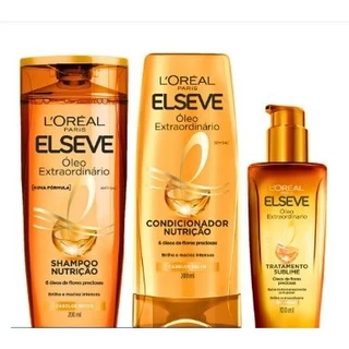 Kit Loreal Óleo Extraordinario Shampoo + Condicionador + Óleo Capilar Elseve