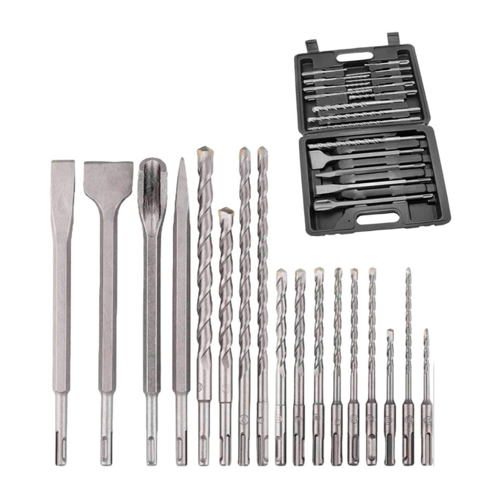Kit Brocas Martelete SDS-Plus Luatek Maleta Cinzel