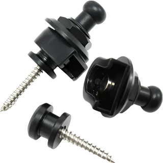 Par Roldana Strap Lock Trava Correia Guitarra Violão Baixo 2 Cores Preto Prata