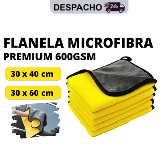 Flanela Microfibra Automotiva 30x40 30x60 600GSM Premium Para Lavagem de Carro