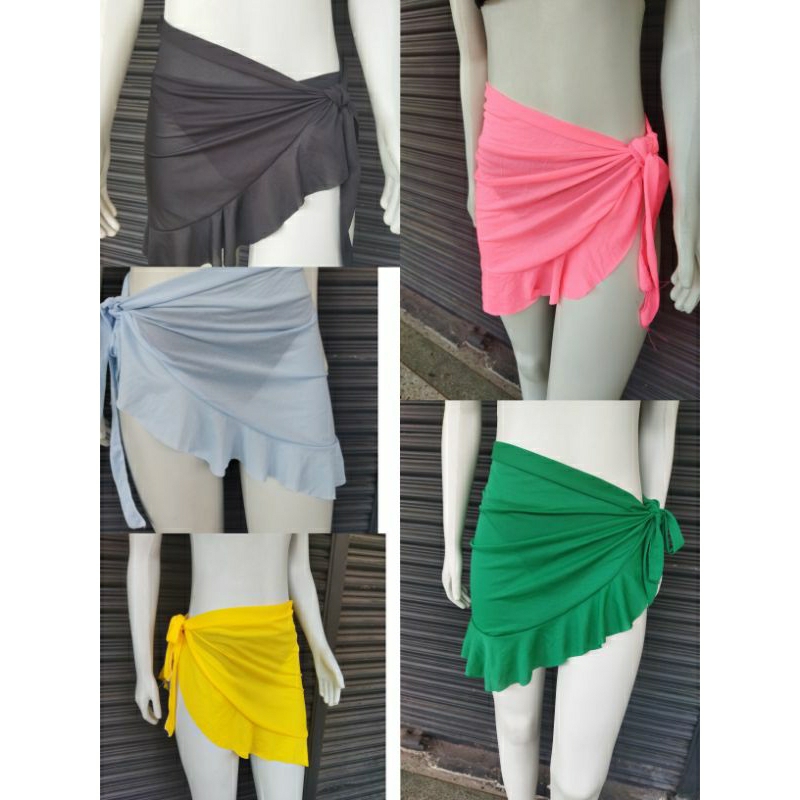 kit 5 saida de praia curta com babado/saida pareo de amarrar | Shopee ...