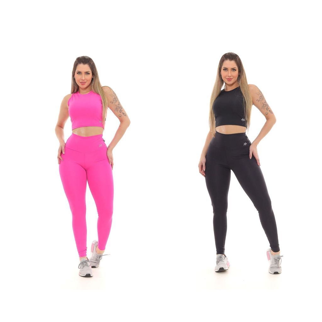Kit C/ 2 Conjunto Blackout Moda Fitness Elegância&Conforto Combinação Perfeita