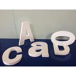 kit de 5 Letra de PVC Expandido/50 cm de altura,10 mm de espessura/Cor: Branca /Fachadas /Letreiros