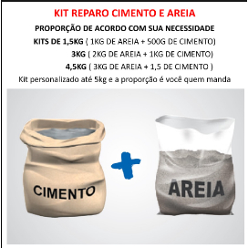Cimento e Areia na proporção ideal para pequenos reparos 3kg | Shopee ...