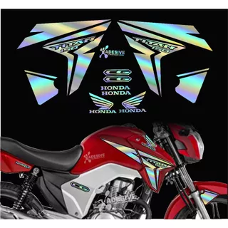 KIT ADESIVOS HOLOGRÁFICO CAMALEÃO TITAN 150 2014/2015 ( LAMINADO COM UMA PELÍCULA TRANSPARENTE)