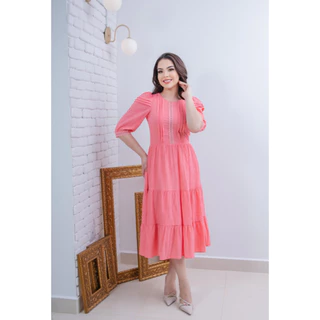 Vestido Evangélico Luxo Feminino Detalhes em Gripir Emma Zíper
