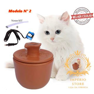 Bebedouro Fonte Gatos e Cachorros Cerâmica 3 Litros Chafariz( Completo) Modelo 2