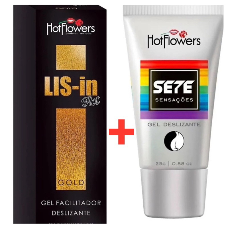 Kit Lis-in Gold Anal Sem Dor + Lubrificante Anal Sete 7 Sensações ...