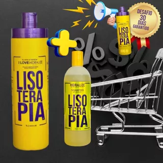 Kit Progressiva Shampoo Antirresíduos Lisoterapia Hidralize Organica Sem Formol Modeladora 1 Litro
