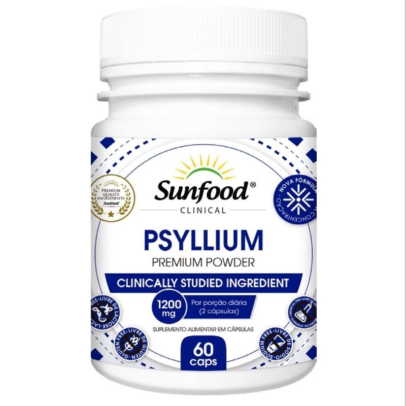 Psyllium 1200mg 60 Cápsulas Sunfood