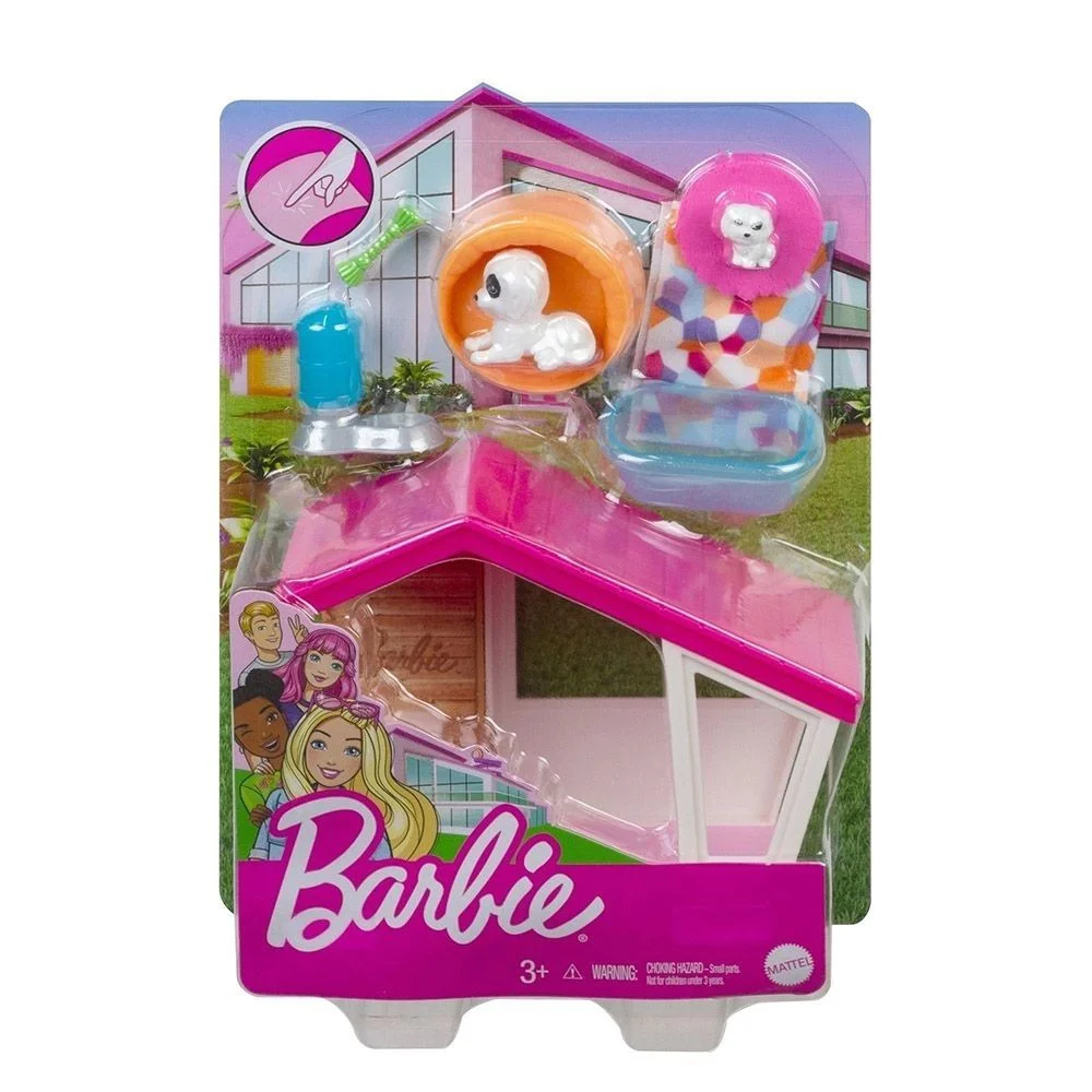 Barbie – Mini Conjunto com Pets Casinha de Cachorro – Mattel