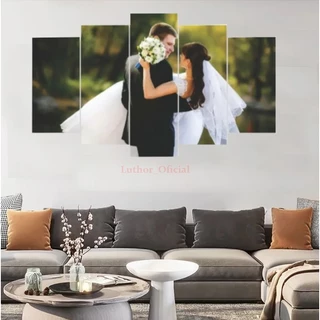 Quadros decorativos mosaico 5 peças Personalizado Com Foto mande sua foto favorita foto de casal