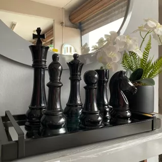 Escultura decorativas Peças do Xadrez Kit 6pçs do Xadrez Luxo Escritório Casa Rack