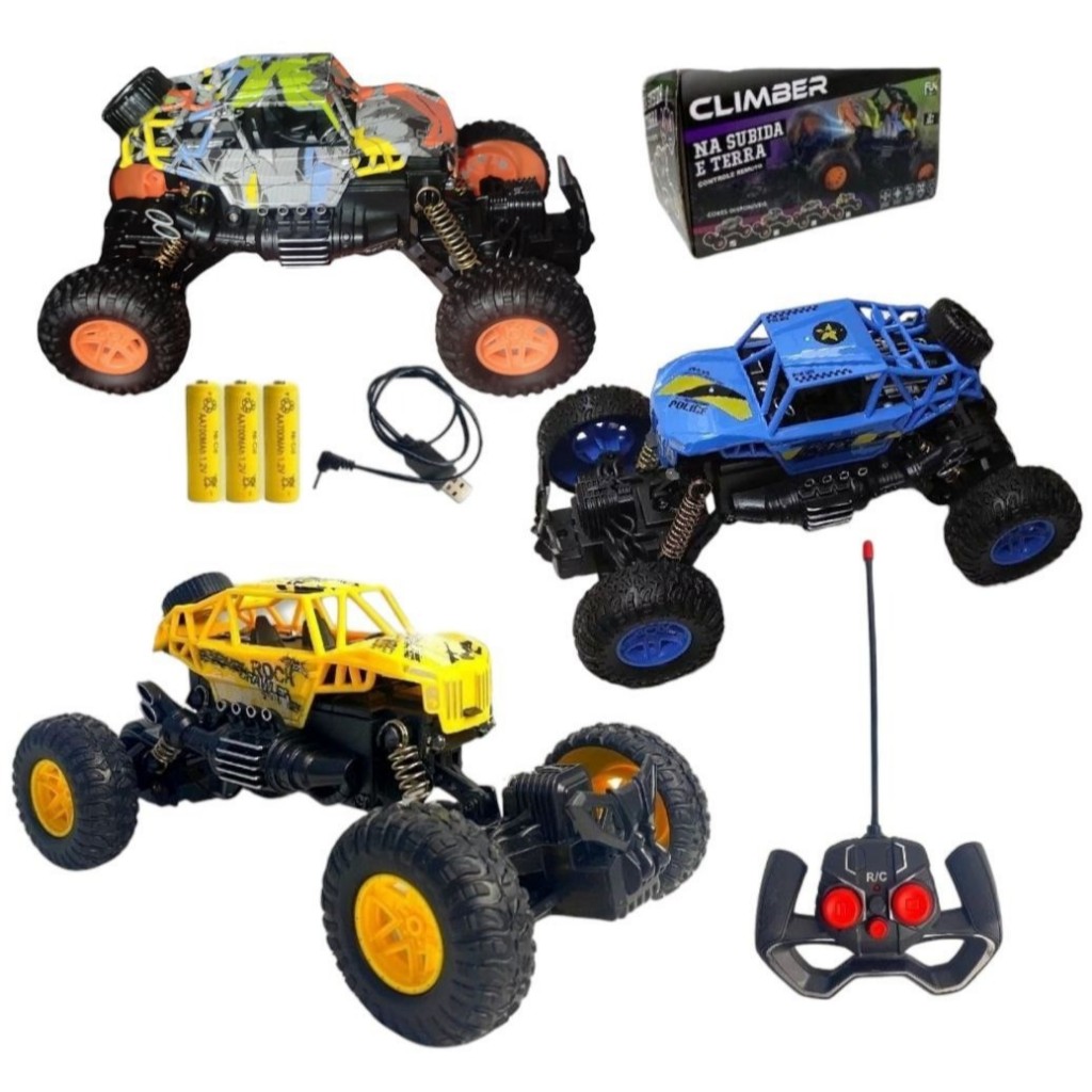 Carrinho De Controle Remoto Jeep Climber Subida Na Terra Off Road ...