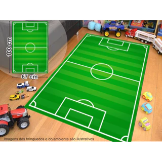 Tapete de lona Ilustrativo Campo de Futebol 67x100cm Playmat mini Modelo TP08