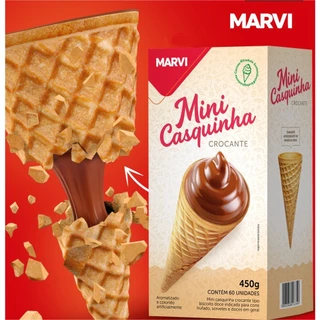 MINI CONE casquinha Sorvete Cone Trufado Marvi 450g - 60 Unidades