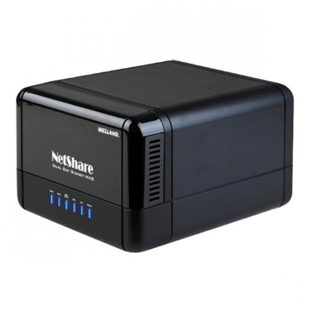 NAS WELLAND NETSHARE 2x SATA3 3.5 Pol. SUPORTA RAID 0/1/JBOD/Non-RAID, Lan Gigabit e USB 3.0 - COM 8TB
