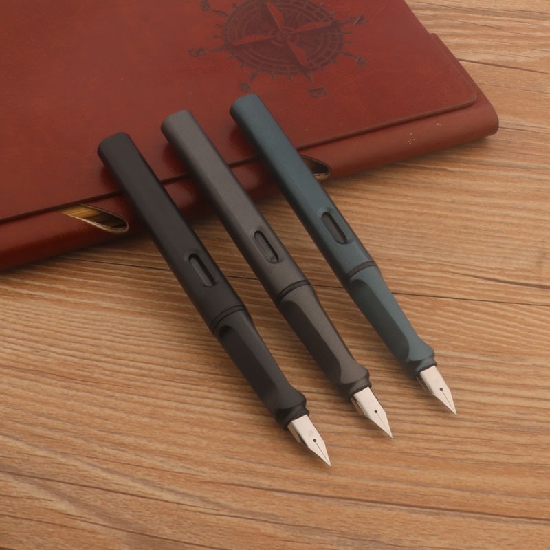 Caneta Tinteiro Metal Escritório Faculdade Escola + Tinta