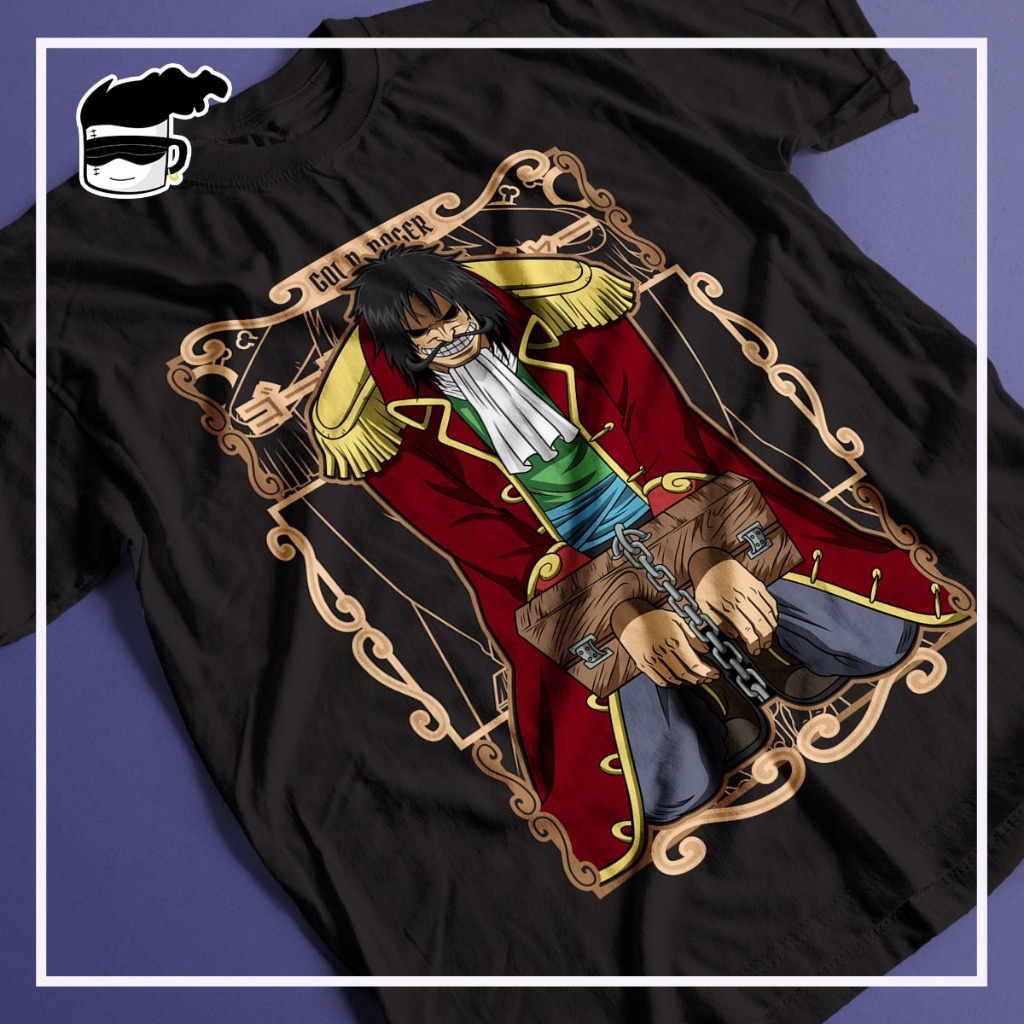 Camiseta One Piece Gol D. Roger Unissex Camisa Anime 100% Algodão Rei dos Piratas