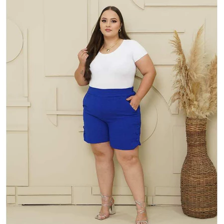 Short feminino linho social plus size