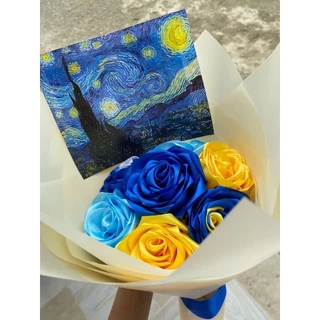 Mini buquê de cetim van gogh