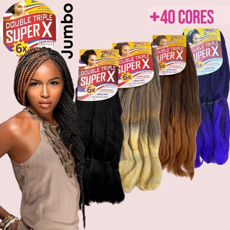 Hiper X 400g Jumbão 65cm dobrado- Tranças: box Braids, boxeadora ...