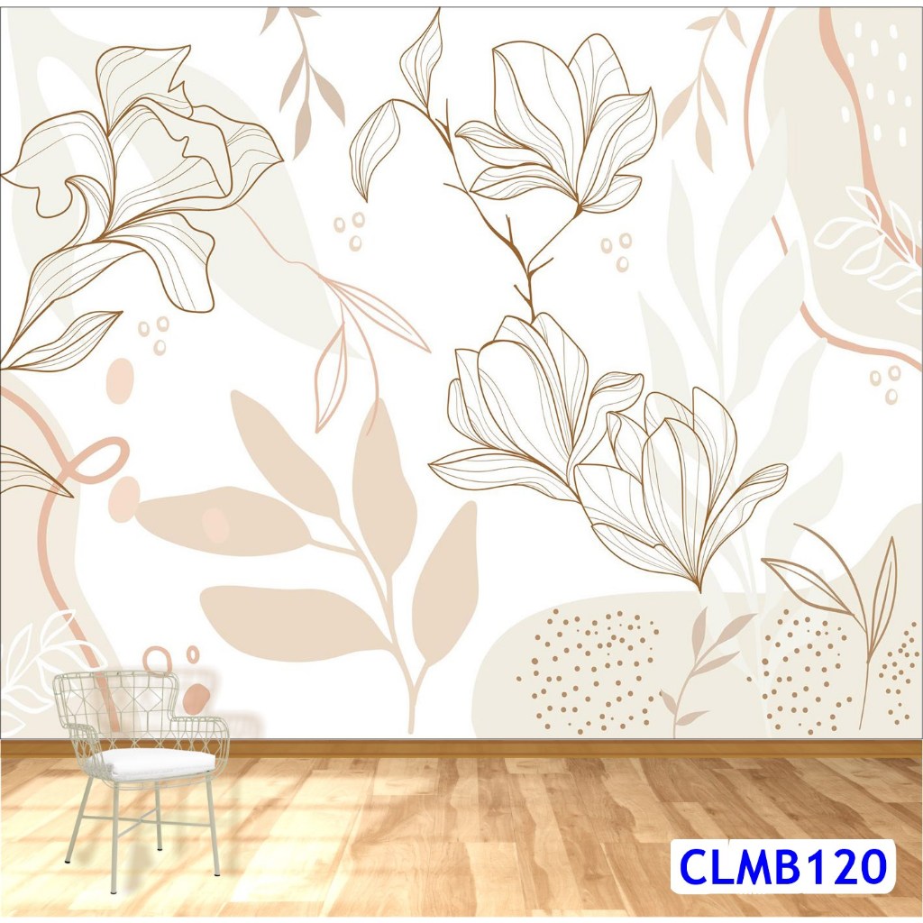 Papel de Parede Boho Chic Arte Orgânica Cores Leves mmb0121 | Shopee Brasil