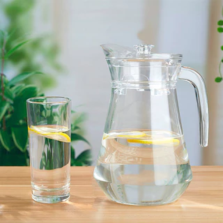Jarra de vidro com tampa 1.6 Litros para suco água refrigerante bar e restaurante cozinha moderna .