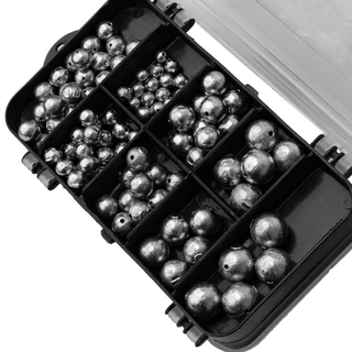 kit de pesca chumbadas bola diversas com estojo organizador