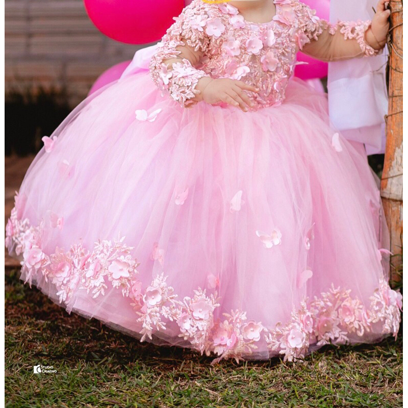 Ano Modelo Vestido Festa Infantil Aniversário Infantil Vestido