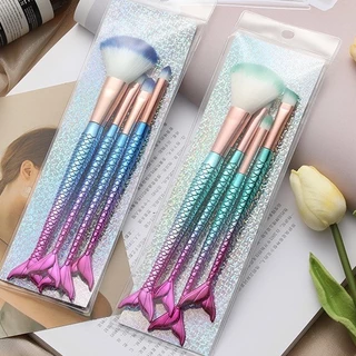 Kit 4 Peças Pincel Sereia de Maquiagem Para Sombra Blush Contorno Pó Sombra Pronto Entrega Sortidos - WL em Oferta na Shopee