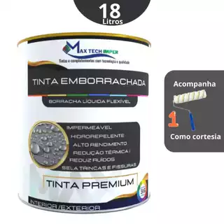 Tinta emborrachada 18 litros Borracha Líquida Elastomérica Alto rendimento impermeável veda trincas