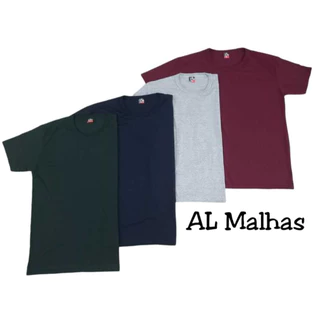 Kit 5 Camisa Masculina Básica 100% Algodão branca preta verde marinho mescla bordo Promoção