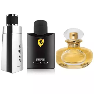 Kit 3 Perfumes Malbec, Ferrari e Lily Tradicional 100ml