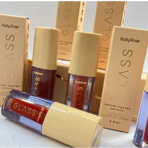 Batom Líquido Velvety Glass Ruby Rose HB-578