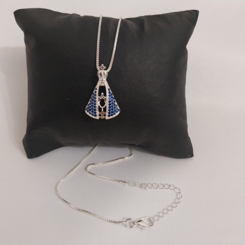 Colar Nossa Senhora Aparecida Folheado A Prata 925 É Ouro18k Accesorios Femininos